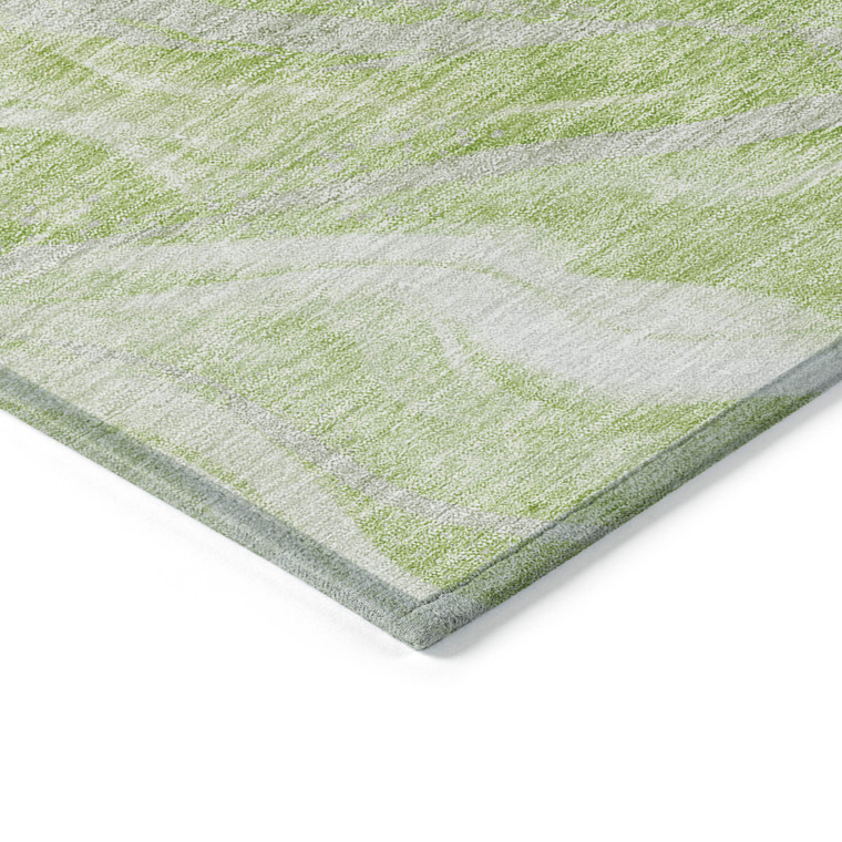 8' X 10' Green And Ivory Abstract Washable Indoor Outdoor Area Rug Transitional Style - Green, Ivory Color