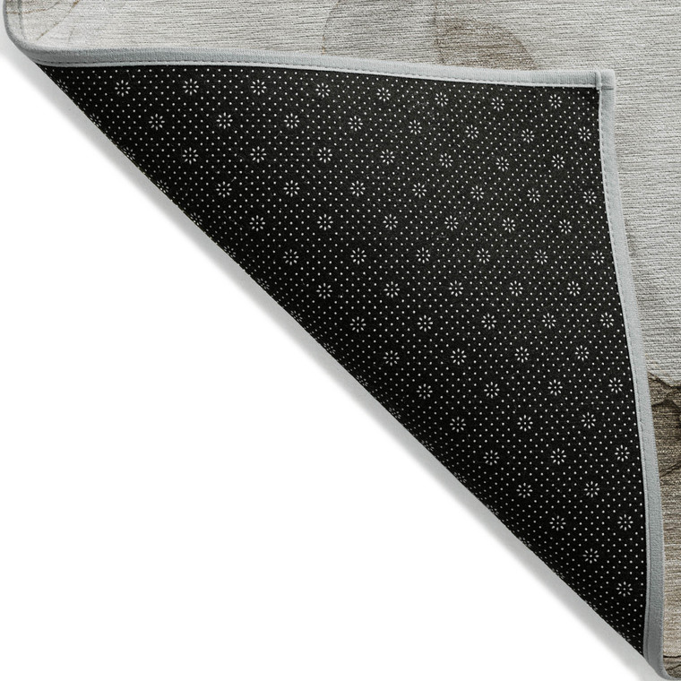 8' X 10' Brown Abstract Washable Non Skid Indoor Outdoor Area Rug