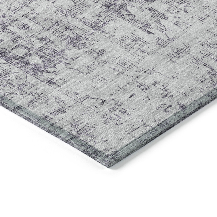 8' X 10' Plum Oriental Washable Indoor Outdoor Area Rug