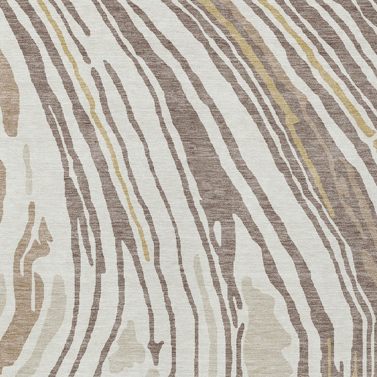 9' X 12' Taupe Brown And Beige Abstract Washable Indoor Outdoor Area Rug Transitional Style - Taupe, Brown, Beige Color