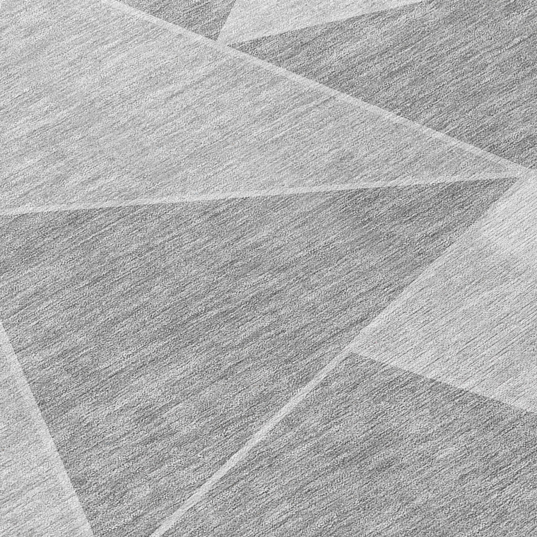 8' X 10' Gray Silver And Graphite Geometric Washable Indoor Outdoor Area Rug