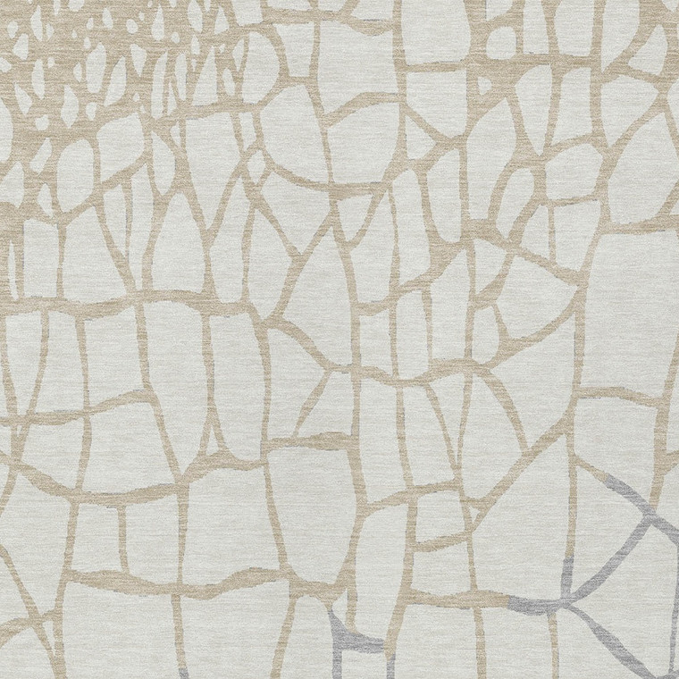8' X 10' Ivory And Beige Abstract Washable Indoor Outdoor Area Rug - 608219094249