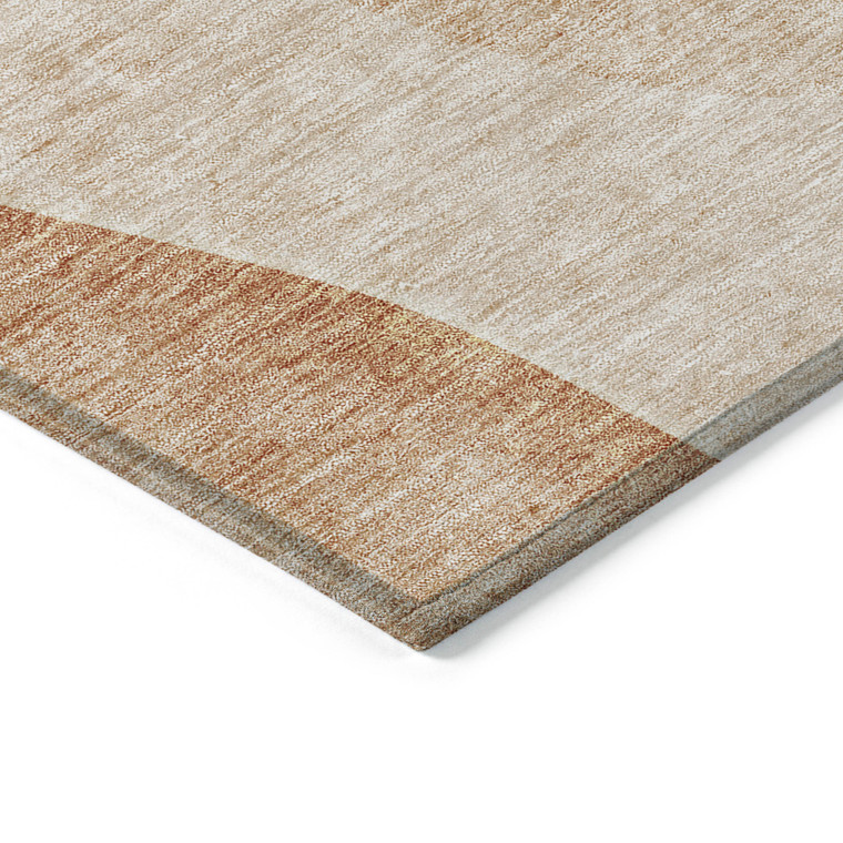 10' X 14' Terra Cotta Orange And Copper Abstract Washable Indoor Outdoor Area Rug
