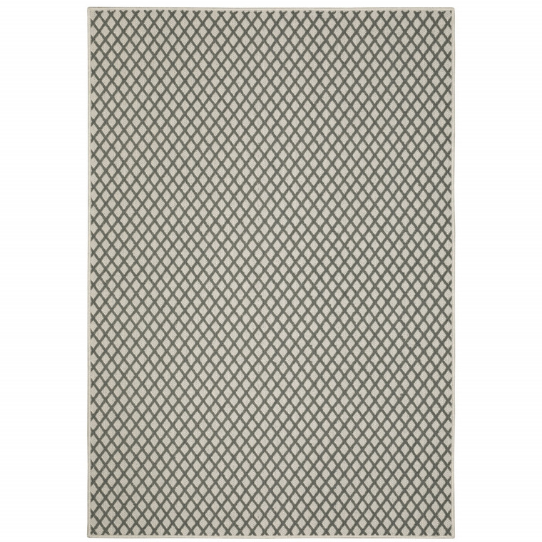 3' X 5' Beige Geometric Stain Resistant Indoor Outdoor Area Rug - 606114580577
