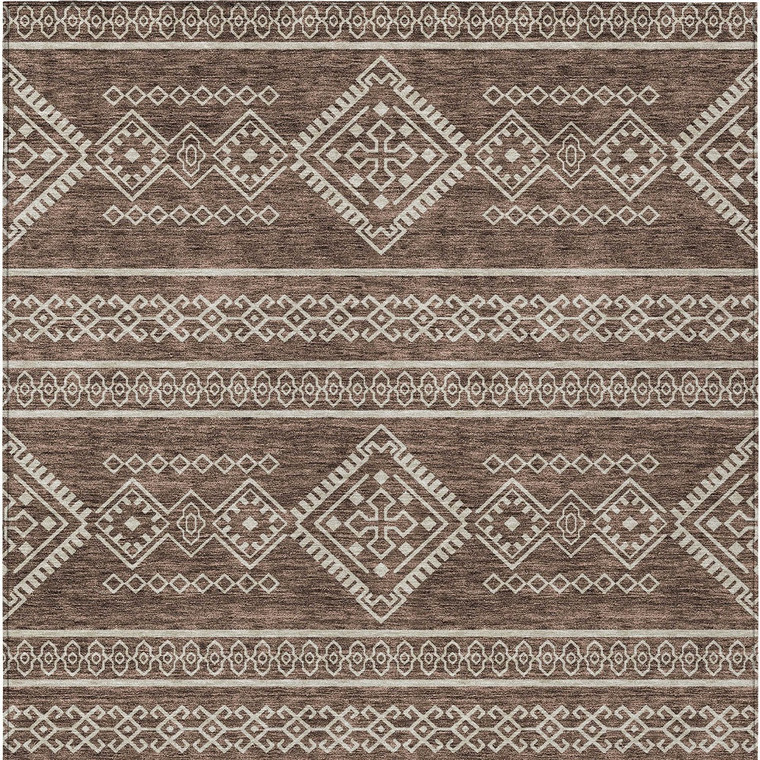 8' X 10' Brown And Ivory Southwestern Washable Indoor Outdoor Area Rug - 608219329532
