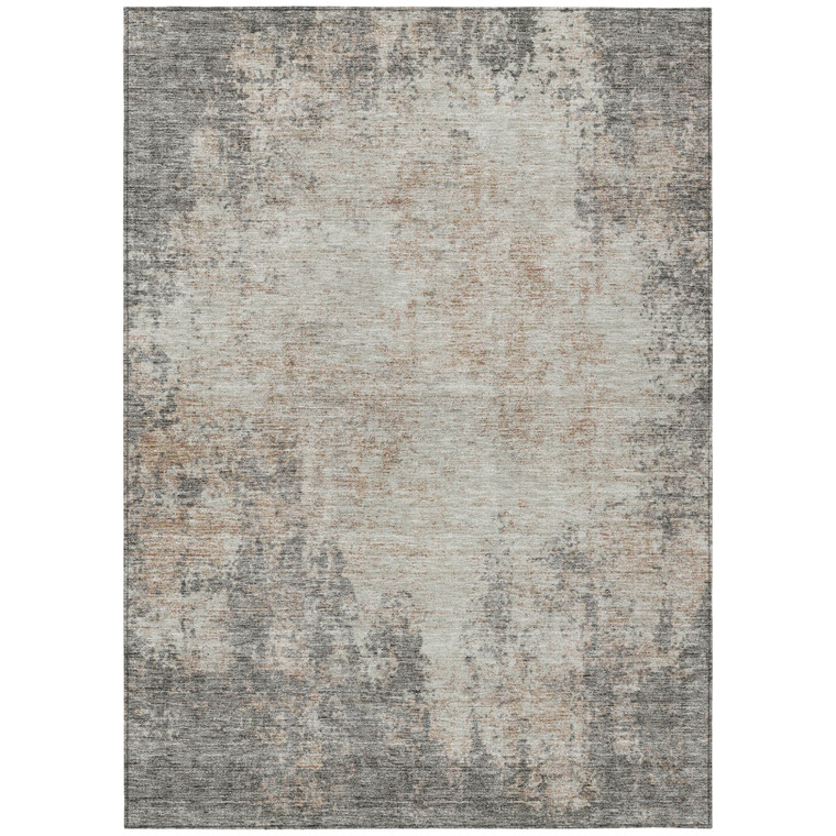9' X 12' Taupe And Ivory Abstract Washable Indoor Outdoor Area Rug - 880016849660