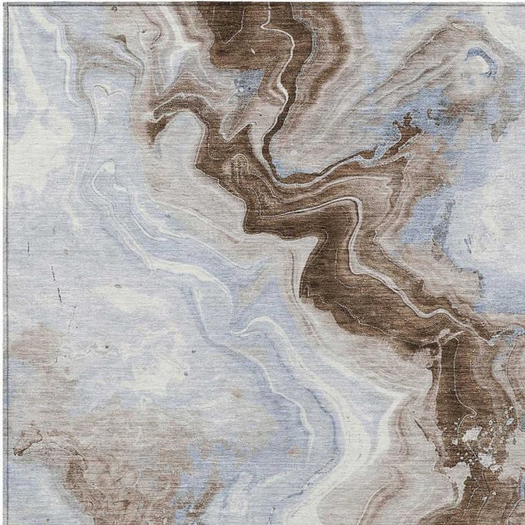 8' X 10' Taupe And Ivory Abstract Washable Indoor Outdoor Area Rug - Taupe, Ivory