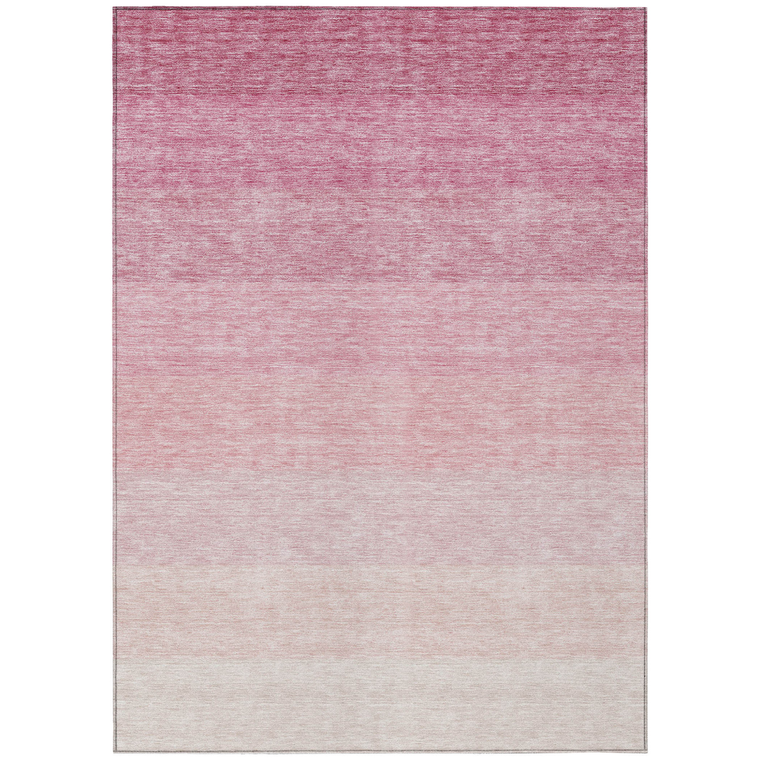 8' X 10' Pink And Ivory Ombre Washable Indoor Outdoor Area Rug
