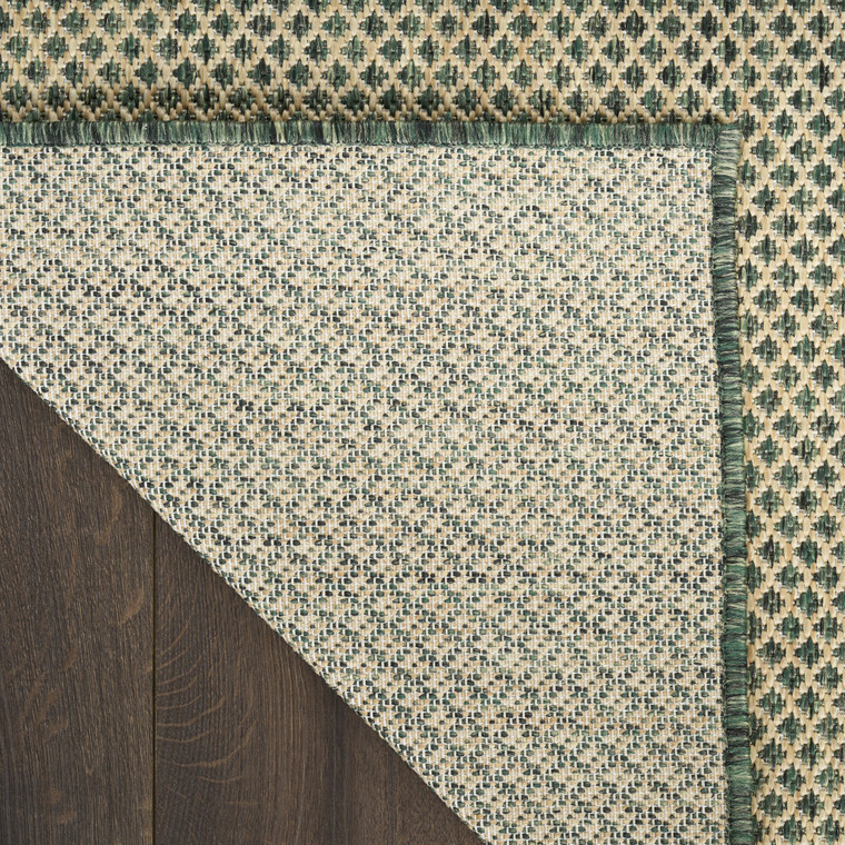 10' X 14' Green Geometric Indoor Outdoor Area Rug