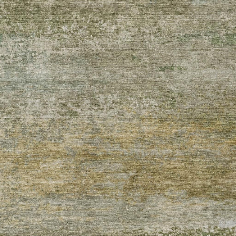 10' X 14' Beige And Fern Green Abstract Washable Indoor Outdoor Area Rug