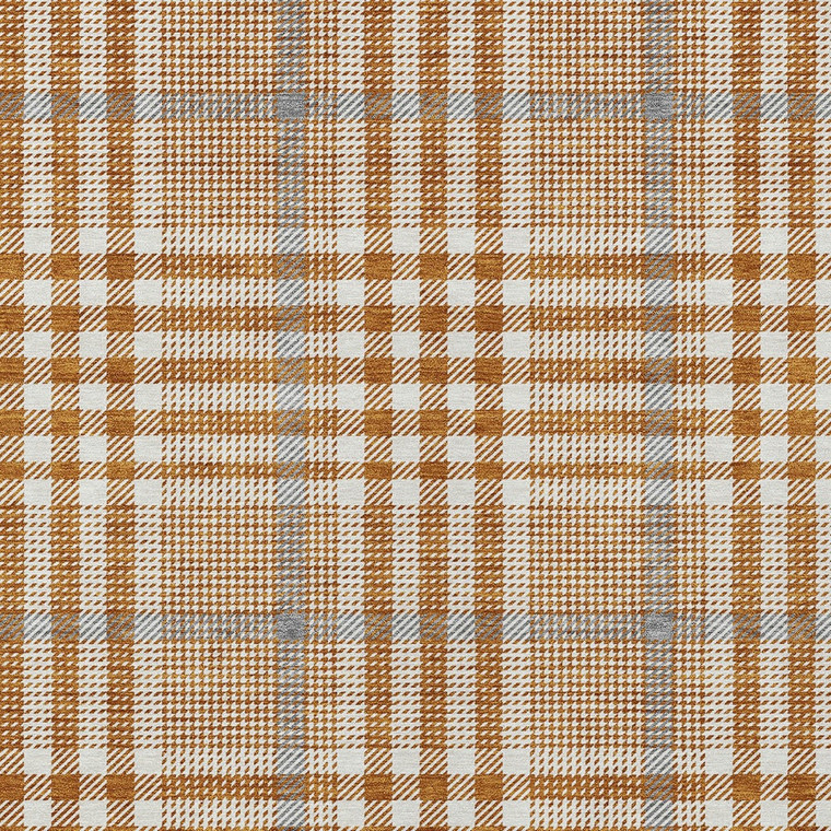 8' X 10' Brown Beige And Beige Plaid Washable Indoor Outdoor Area Rug