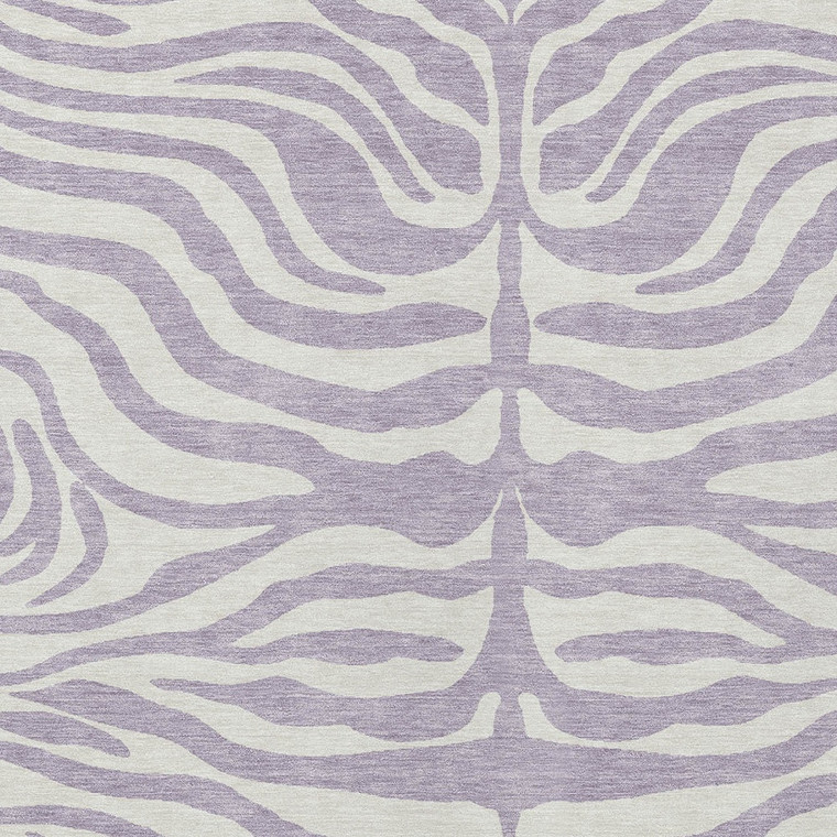 10' X 14' Lavender And Ivory Animal Print Washable Indoor Outdoor Area Rug