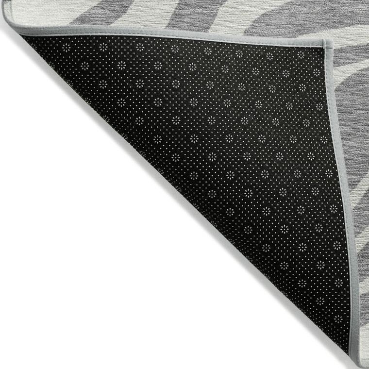 10' X 14' Gray And Ivory Animal Print Washable Indoor Outdoor Area Rug - Gray, Ivory