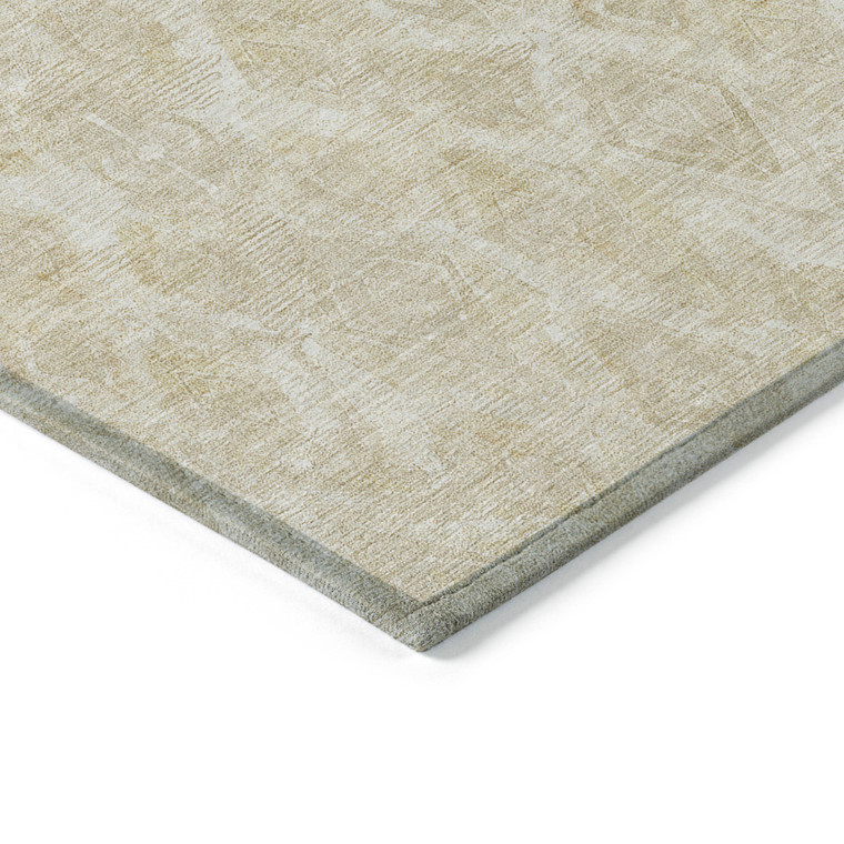 9' X 12' Beige Taupe And Tan Geometric Washable Indoor Outdoor Area Rug
