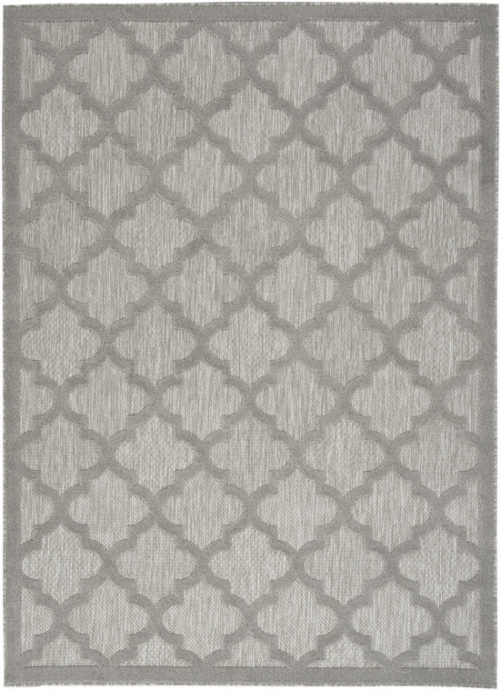 4' X 6' Silver Grey Ikat Indoor Outdoor Area Rug - 606114461500