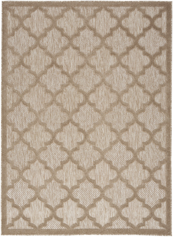 4' X 6' Natural Beige Ikat Indoor Outdoor Area Rug - 606114461463