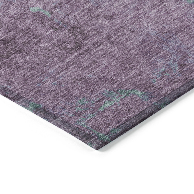 10' X 14' Lavender And Teal Blue Abstract Washable Indoor Outdoor Area Rug