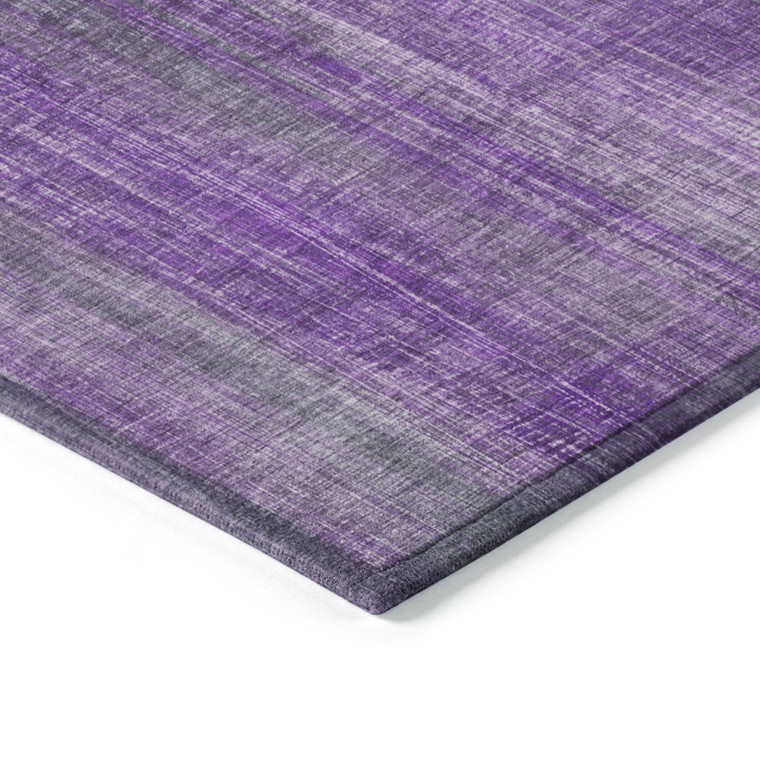 10' X 14' Purple Striped Washable Non Skid Indoor Outdoor Area Rug - Purple