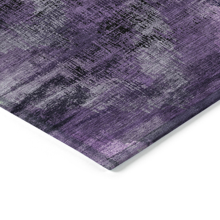 8' X 10' Purple Lavender And Gray Abstract Washable Indoor Outdoor Area Rug - Purple, Lavender, Gray