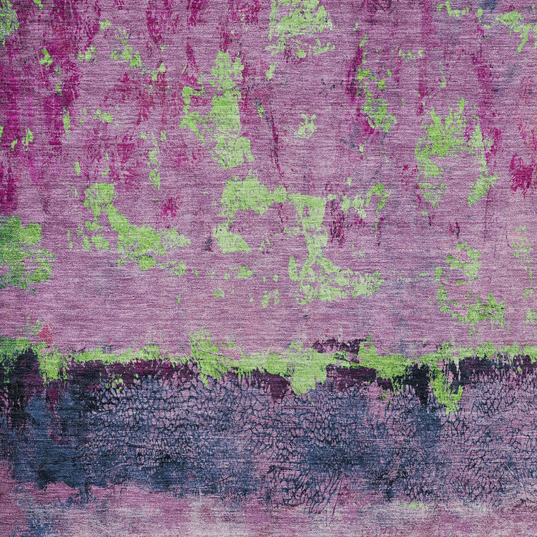 8' X 10' Blush And Mint Green Abstract Washable Indoor Outdoor Area Rug - Blush, Mint Green