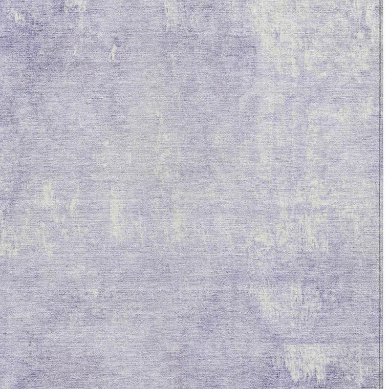 8' X 10' Lavender And Ivory Abstract Washable Indoor Outdoor Area Rug - Lavender, Ivory
