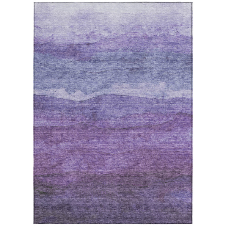 8' X 10' Purple And Lavender Abstract Washable Indoor Outdoor Area Rug - 880016749281