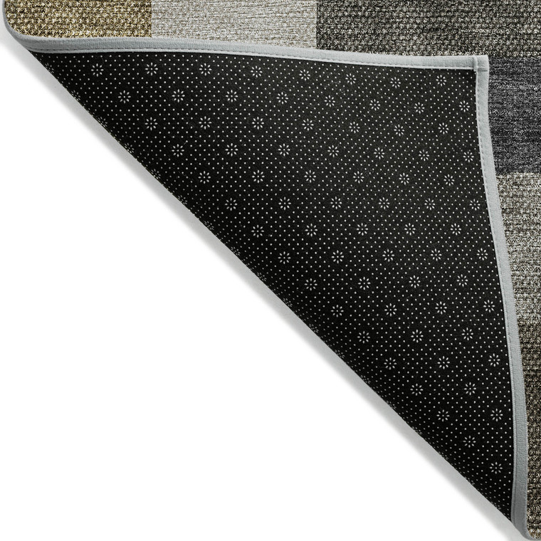 8' X 10' Brown Beige And Ivory Geometric Washable Indoor Outdoor Area Rug