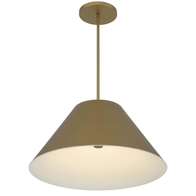 22" Antiqued Brass Aluminum Cone LED Dimmable Outdoor Pendent Hanging Light