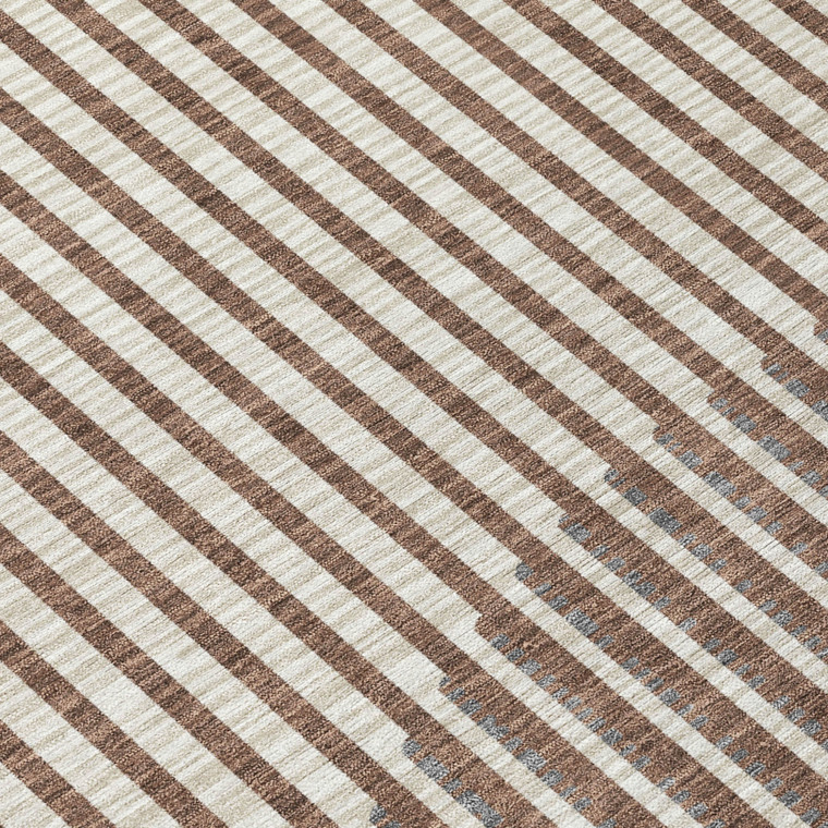 10' X 14' Brown And Beige Geometric Washable Indoor Outdoor Area Rug Transitional Style - Brown, Beige Color
