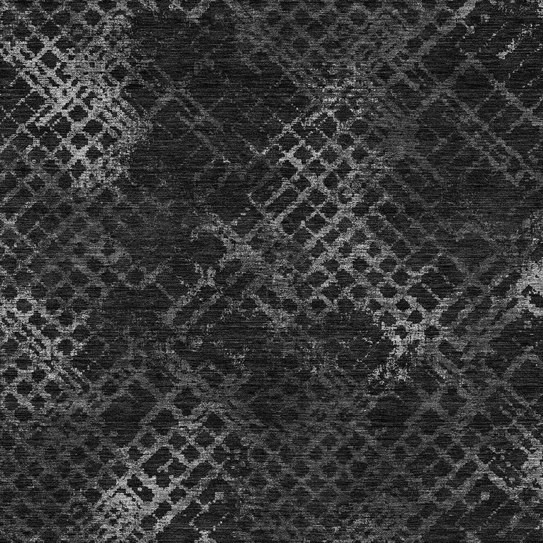 8' X 10' Charcoal Gray And Silver Geometric Washable Indoor Outdoor Area Rug - 608219196141