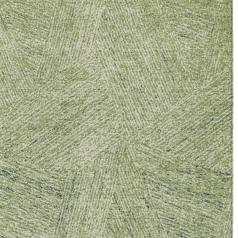 10' X 14' Artichoke Green And Ivory Abstract Washable Indoor Outdoor Area Rug - 608219337322
