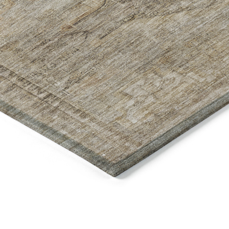 10' X 14' Brown And Taupe Aztec Washable Indoor Outdoor Area Rug