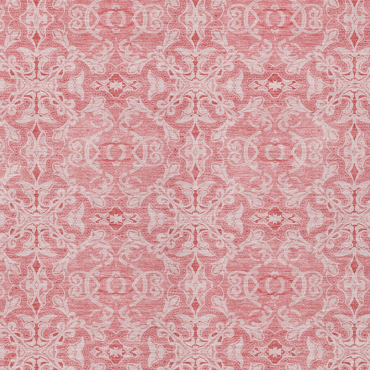 8' X 10' Pink And Blush Medallion Washable Indoor Outdoor Area Rug