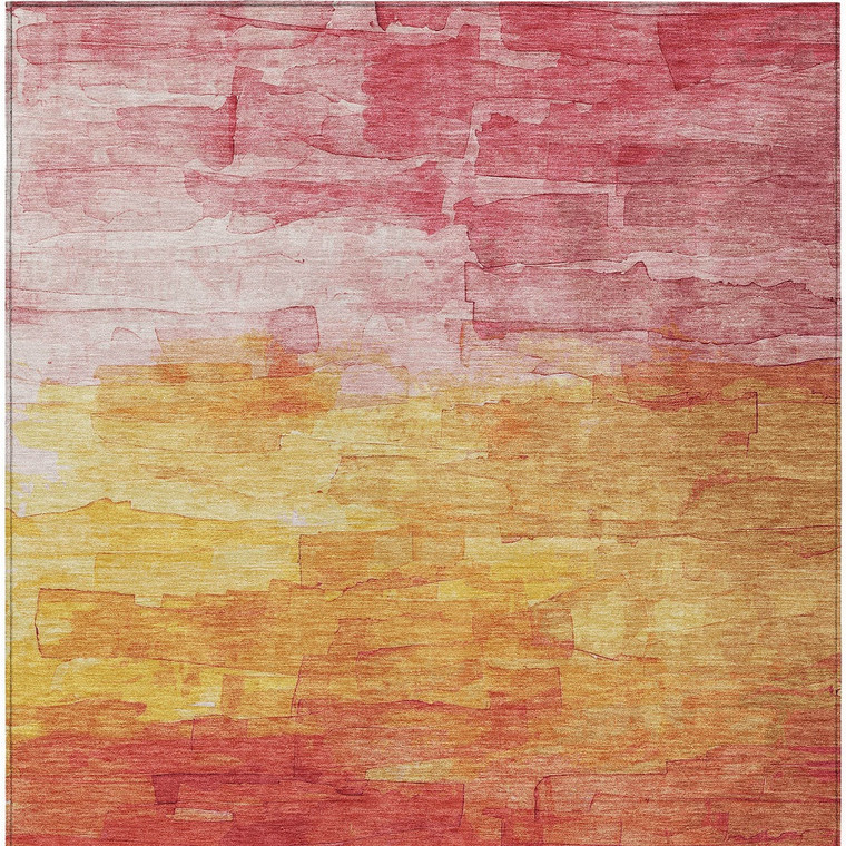 8' X 10' Blush And Pink Striped Washable Indoor Outdoor Area Rug