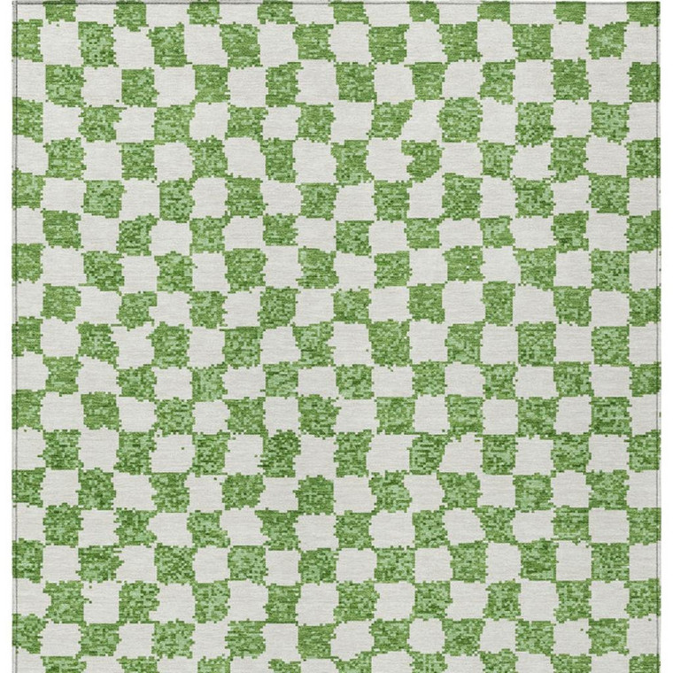10' X 14' Green And Ivory Geometric Washable Indoor Outdoor Area Rug - 880016882032