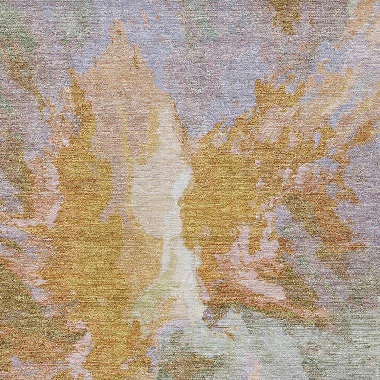 10' X 14' Rust And Lavender Abstract Washable Indoor Outdoor Area Rug