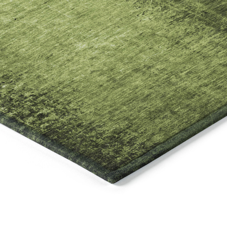 9' X 12' Green Abstract Washable Non Skid Indoor Outdoor Area Rug Transitional Style - Green Color