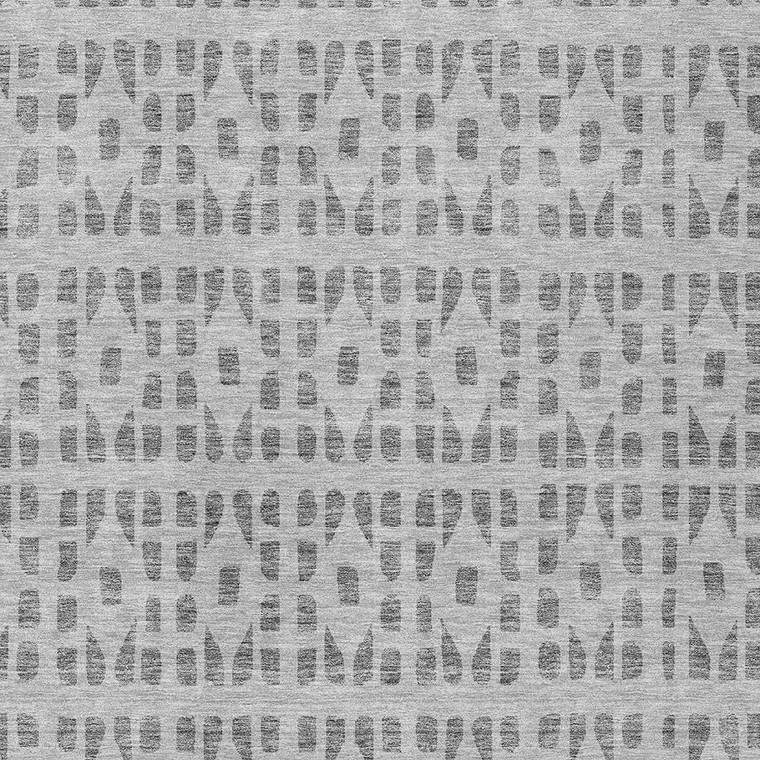 8' X 10' Gray And Ivory Geometric Washable Indoor Outdoor Area Rug - 880016578454