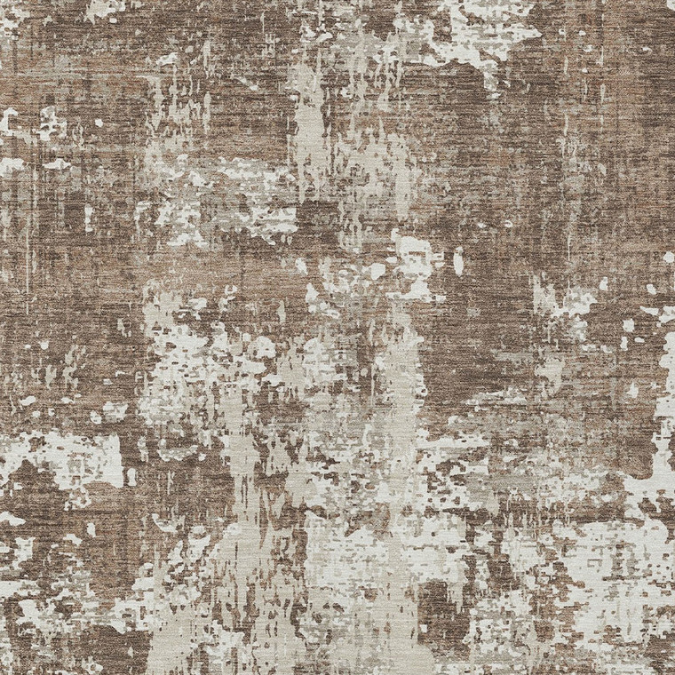 8' X 10' Brown And Beige Abstract Washable Indoor Outdoor Area Rug Transitional Style - Brown, Beige Color