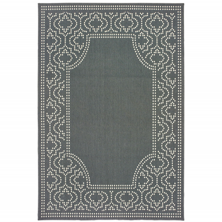 6' X 9' Grey Stain Resistant Indoor Outdoor Area Rug - 606114582335
