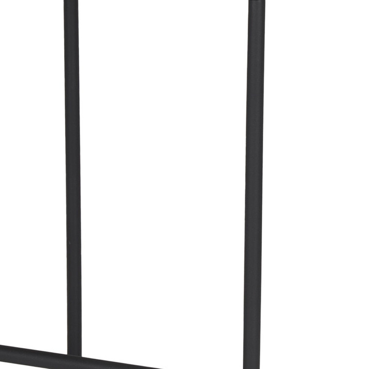 26" Natural and Black Solid Wood and Iron Backless Counter Height Bar Chair Decor