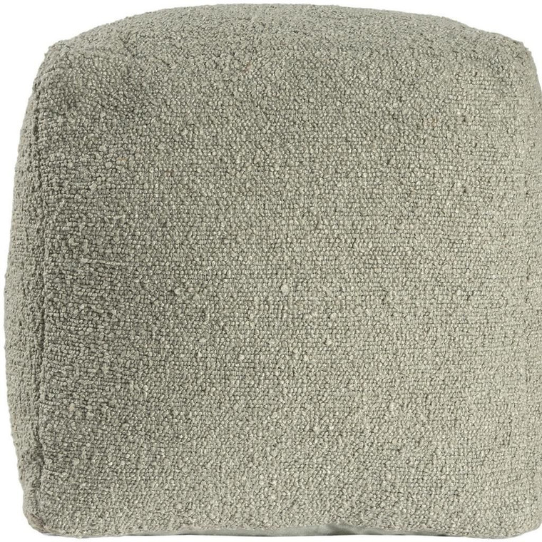 18" Sage Boucle Pouf Ottoman