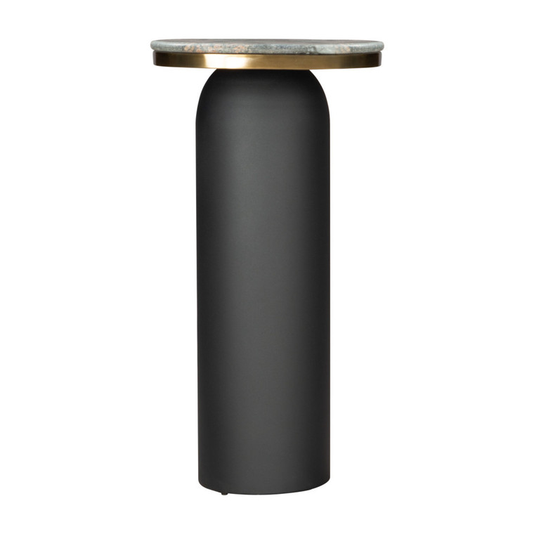 43" Black and Gold Genuine Marble and Steel Double Pedestal Console Table