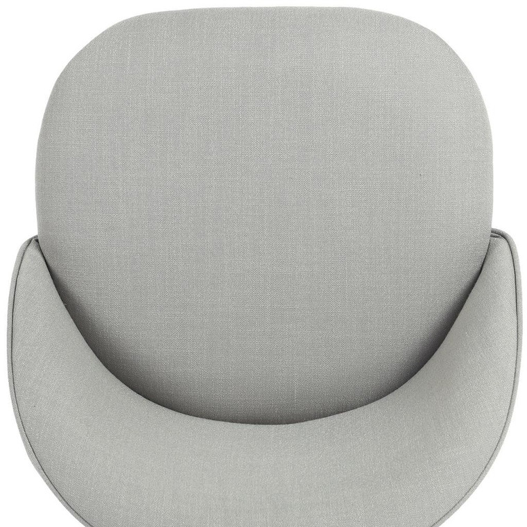 Set of Two 27" Gray and Oak Fabric and Metal Low Back Counter Height Swivel Bar Chairs