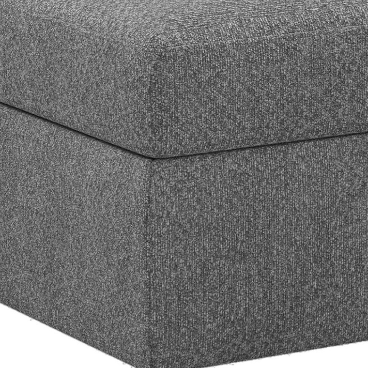 30" Light Gray and Black Chenille Storage Ottoman - 880024547435