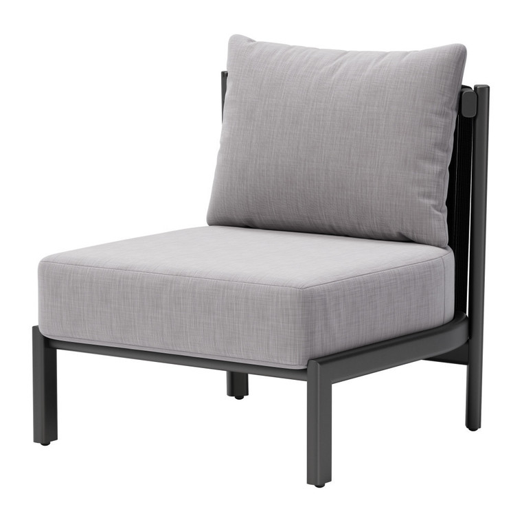 28" Gray And Black Fabric Side Chair