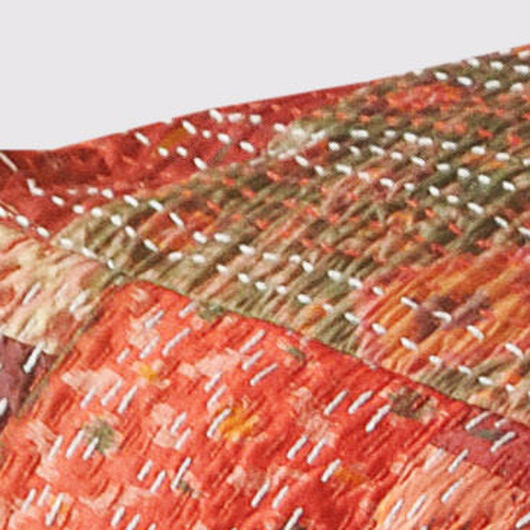 24" Red Cotton Blend Ottoman - 606114790150