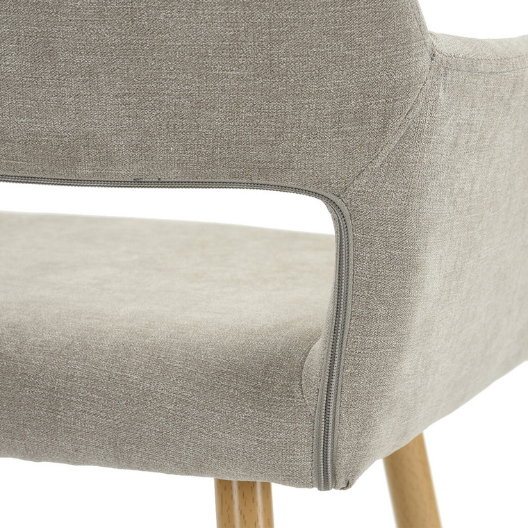 22" Gray and Brown Upholstered Arm Chair