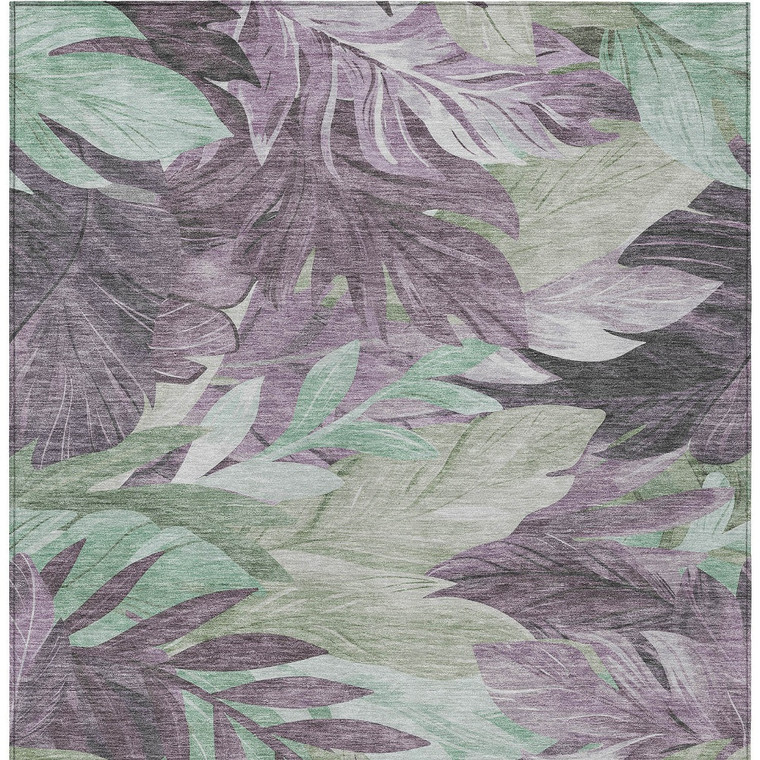 10' X 14' Lavender And Lilac Floral Washable Indoor Outdoor Area Rug - Lavender, Lilac
