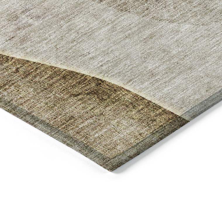 8' X 10' Taupe Beige And Gray Abstract Washable Indoor Outdoor Area Rug - 608219279875